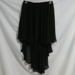DEX | medium | Black Asymmetrical Skirt Ruffled Bottom | Stretch Waistband | NWT